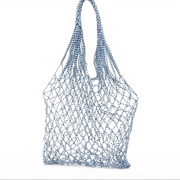 Rare Celine Net Blue Knit Fisher Bag. Bag by Phoebe Philo - Picture 2 of 15